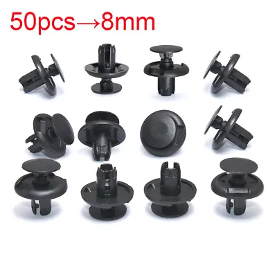 50Pcs 8mm Car Bumper Fender Black Nylon Push Pin Rivets Retainer Fasteners Clips • $0.99