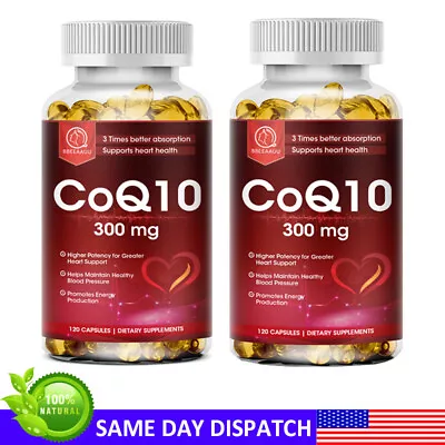 COQ 10 Coenzyme Q-10 300mg Heart Health Support Increase Energy & Stamina • $22.99