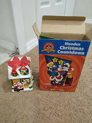Looney Tunes 2001 Wooden Christmas Countdown & 1997 Looney Tunes Coin Bank • $12.99