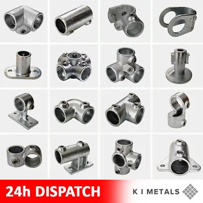 £0.99 • Buy Galvanised Key Clamp Handrail System Connector Pipe Q Fitting Railing Steel Tube