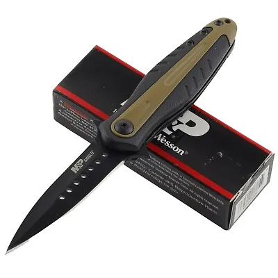 Smith & Wesson S&W Military & Police Dagger Linerlock Pocket Knife Tan Aluminum • $13.95