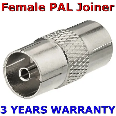 $42.89 • Buy PAL Female To PAL Female Input Joiner Coaxial Cable Adapter TV Antenna Connector