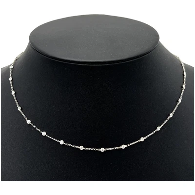 $1385 • Buy Diamond By The Yard Chain Necklace In 18k White Gold