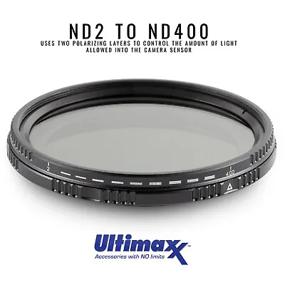 67mm Variable Neutral Density Filter ND2-ND400 By ULTIMAXX - Brand New • $16.95