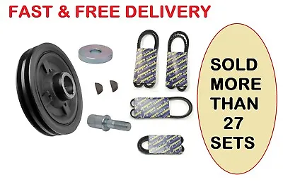 For Mitsubishi L200 K74 2.5td 4d56 Crank Shaft Pulley Belts & Bolt Kit 2001-2007 • $126.30