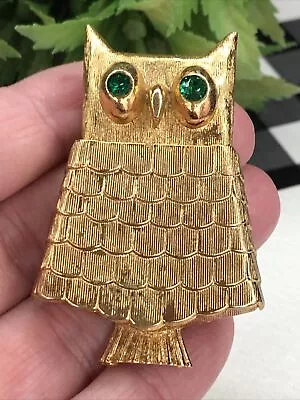 Vintage AVON 1960’s Gold Tone Hinged Rhinestone OWL Pin Brooch~ Perfume Holder • $2.50
