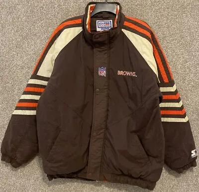 Vintage Starter NFL Pro Line Mens Cleveland Browns Insulated Coat Jacket Large • $69.99