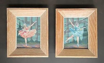 VTG ~ PBN Paint By Number BALLET DANCERS / BALLERINA'S 1950's Framed Canvas 8x7 • $32.87