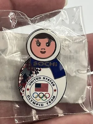 2014 Sochi Logo Olympic Pin Badge~Nesting Doll UsOC • $19.95