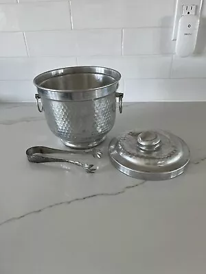 Vintage Hammered Aluminum Ice Bucket Made In Italy 7.75”x7.5”D By VCAGO • $10