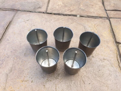 £24.95 • Buy Metal Candle Mould Votives - Set Of 5 Moulds With Wick Pins