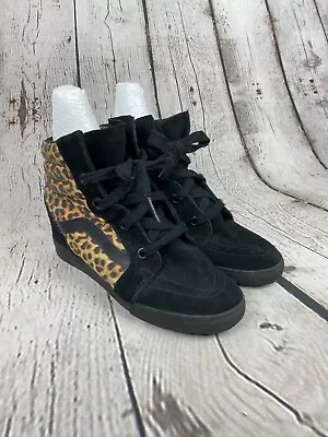 Vans Old Skool High Top Leopard Print Skate Shoes Mens Size 10 EUC • $24.99