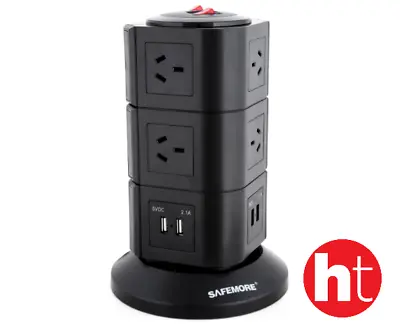 Safemore VPS Origin 3 Level Power Stacker Power Board Station 10 Outlet+4 USB • $50.95