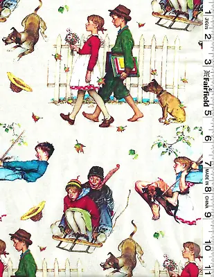 $19.99 • Buy Norman Rockwell Young Love Digitally Printed By David Textiles Bty