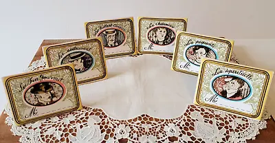 Vintage Estello French Portrait Place Card Holders Ceramic Set Of 6 • $35.99