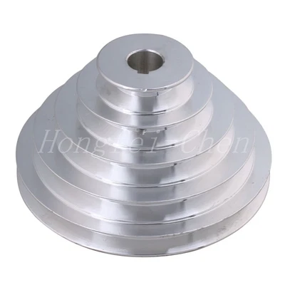 $50.88 • Buy 20mm Bore Aluminum Five Step V Belt Pulley For Motor Shaft Drive Silver
