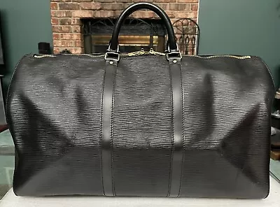 Louis Vuitton LV Keepall 50 Black Epi Leather Handbag Travel Duffle Bag GREAT • $1500
