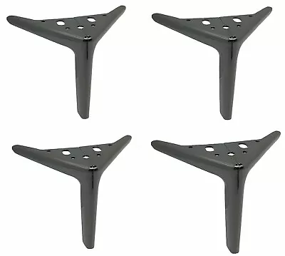 4X Metal Furniture Legs Modern Feet Replacement Bed Sofa Cabinet Chair Legs 15cm • £12.49