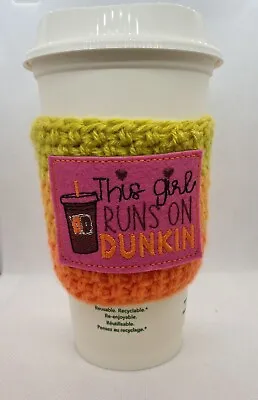 £3.50 • Buy This Girl Dunkin Donuts Crochet Cup Cozy, Cup Cosy, Coffee Sleeve, Drinks Sleeve
