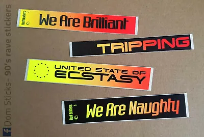 Rave Free Party Day Glo Stickers- Early 90's New Old Stock  • £1.95