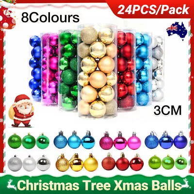 24PCS/Pack Christmas Tree Xmas Balls Decorations Baubles Party Wedding Ornament • $10.49