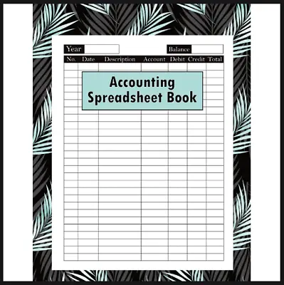 Accounting Spreadsheet Book Debit & Credit Transaction Ledger & Check Registe... • £9.29