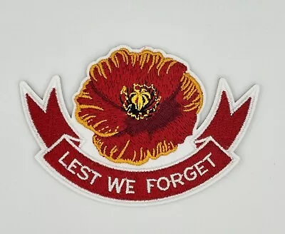 ANZAC LEST WE FORGET Poppy Harley Motorcycle Vest Patches Iron Sew On • $8.50