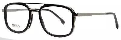HUGO BOSS 1255 ANS Black Dark Ruthenium Mens Aviator Eyeglasses 54-19-145 B:42 • $79.99