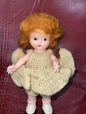 Vtg Plastic Kewpie Doll  Knickerbocker Plastics Co Rattle Baby Doll Red Hair • $14.95