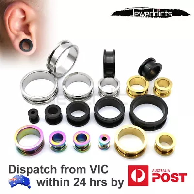 Tunnel Stretcher Ear Plug Piercing Steel Screw Expander Body Jewellery 2-30 Mm • $8.99