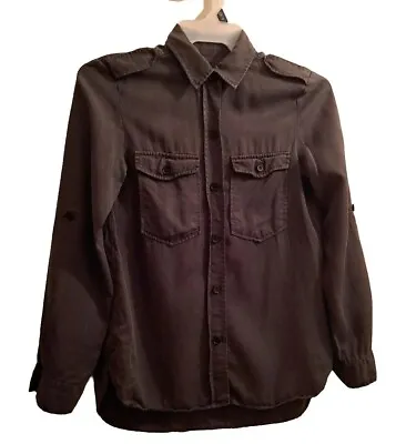 Zara Premium Denim Collection Women's M Green Oversized Shirt Jacket Shacket • $24.99