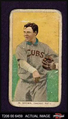 1909 T206 Mordecai Brown Cubs On Shirt HOF VARIATION 1 - POOR • $490