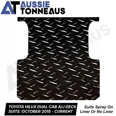 Checker Plate Rubber Ute Mat For Toyota Hilux Dual Cab SR/SR5 A&J-Deck OCT15-Cur • $124.99