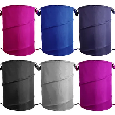 Laundry Bag Bin Basket Clothes Washing Reusable Mesh Zipped Pop Up Collapsible • £7.99