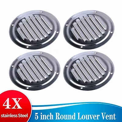 4X Stainless Steel Vent 5  Round Louvered Vent For Marine Boat RV Courtyard  • $18.05