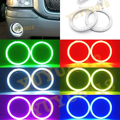 RGB Halo Ring For GMC Envoy Car Fog Light 02-09 LED Angel Eye Bluetooth DRL Lamp • $34.81