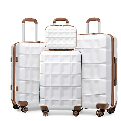 £16.89 • Buy 13/20/24/28 ABS Hard Shell Cabin Suitcase Travel 4 Wheel Luggage Set Vanity Case