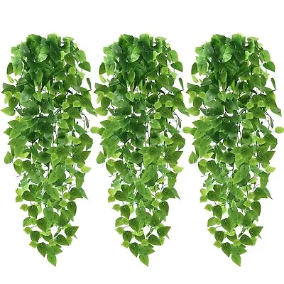 6Pcs Artificial Ivy Vine Leaf Trailing Foliage Flower Hanging Fake Plant Garden • £3.89