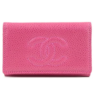 Auth CHANEL 6 Rings Key Case Key Holder Pink Caviar Skin A01439 Used • £344.28