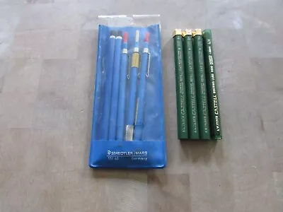 Vtg Lot 4 Faber Castell Green Tube Drawing Lead 9030 9H 4H 3 Staedtler 788 Pens • $34.99