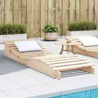 Sun Lounger Garden Bed Day Outdoor Lounge Chair Solid Wood Pine VidaXL • £115.99