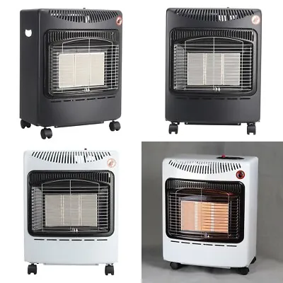 4.2KW Indoor Heater Portable Mobile Butane Cabinet Gas Heater W/Regulator & Hose • £85.95