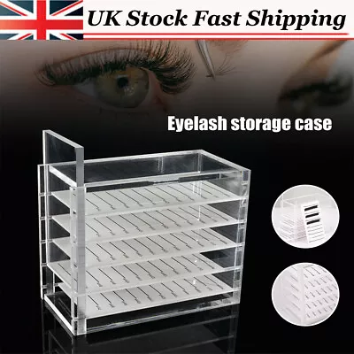 Acrylic False Eyelash Storage Box Makeup Cosmetic Case Lash Holder Organizer UK • £10.75