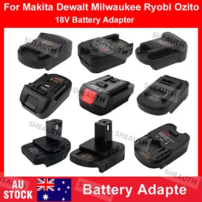 For Makita Dewalt Milwaukee Ryobi Ozito Dyson Battery Adapter Adaptor Converter • $24.59