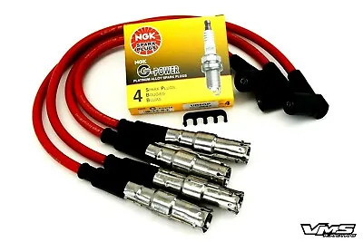 $64.88 • Buy Vms Racing Red Ignition Wires Ngk Platinum Spark Plugs For 98-01 Vw Beetle 2.0l