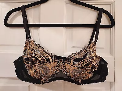 Mimi Holliday Eye Spy Bra In Black And Gold 36B Pre-owned • $30