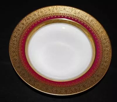 Faberge IMPERIAL HERITAGE Burgundy Gold Encrusted Wide Rimmed Soup Bowl 9 1/4  • $269.99