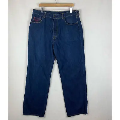 RMC Red Monkey Co Jeans Size 39x34 Martin Ksohoh Wide Leg Embroidered Selvedge • $49.95