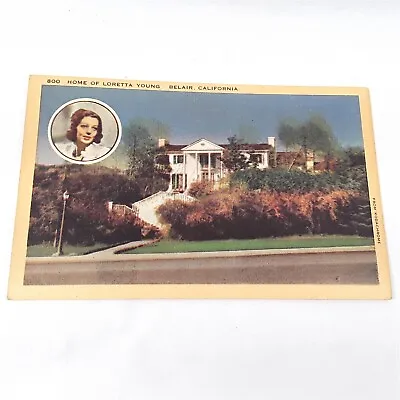 Hollywood Movie Star -Loretta Young- Belair Home California Postcard 1930-45 • $3.99
