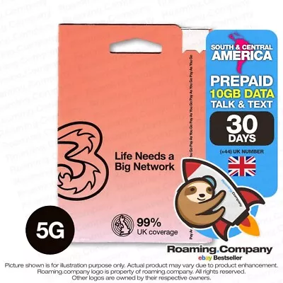 🚀 SOUTH AMERICA 30DAY DATA TALK TEXT 4G 5G 10GB Prepaid Travel SIM Roam Hotspot • $21.49